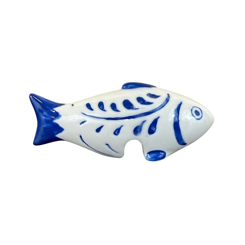 Opalhouse Blue and White 4" Ceramic Fish Pot Percher
